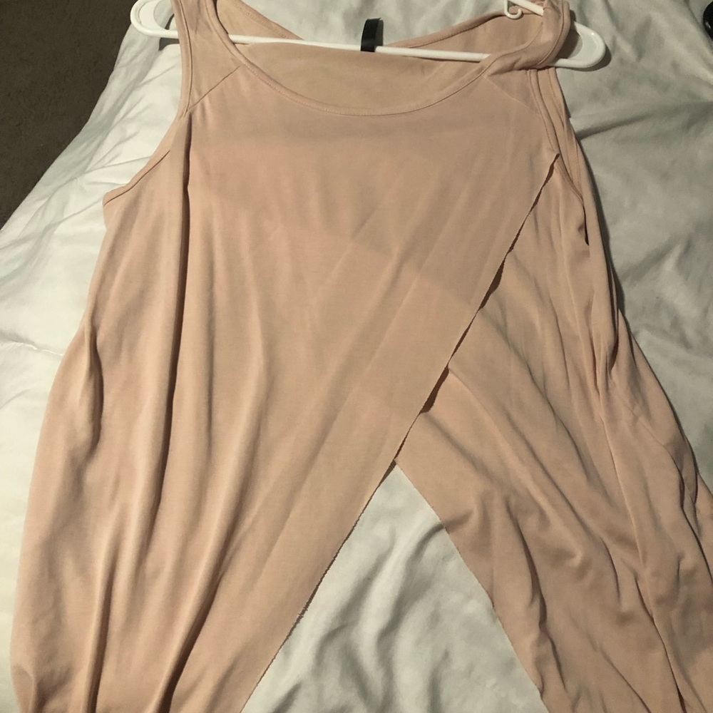 Light pink tie up shirt